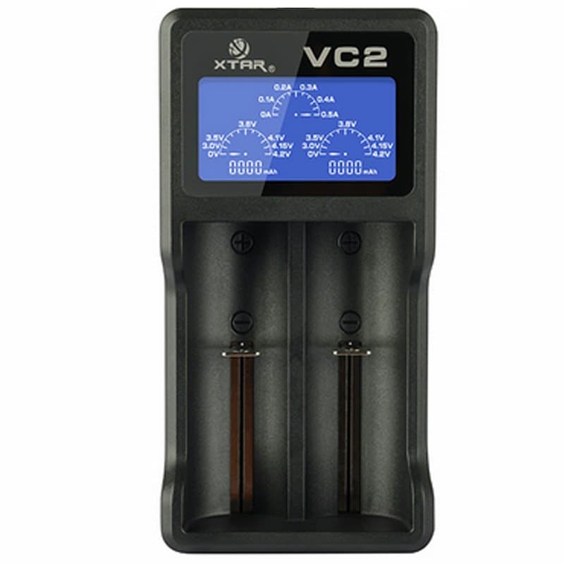 Chargeur USB à 2 baies avec grand écran, avec un courant de charge allant jusqu'à 0,5 Ah