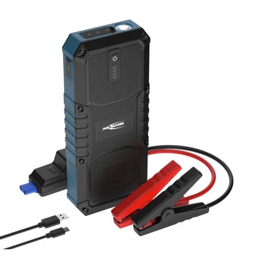 Ansmann Jump Starter 16.0, démarreur compact 12 V avec batterie externe et lampe de poche LED, pour moto, voiture ou bateau
